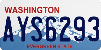 WA license plate AYS6293