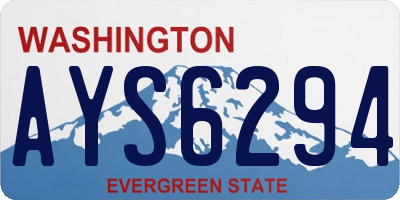 WA license plate AYS6294