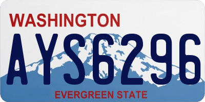 WA license plate AYS6296