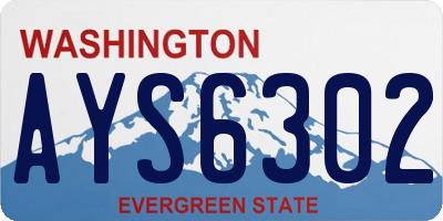 WA license plate AYS6302