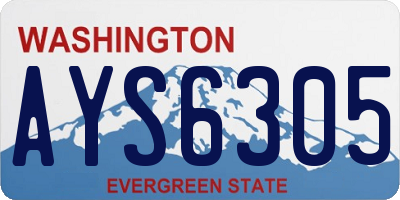 WA license plate AYS6305