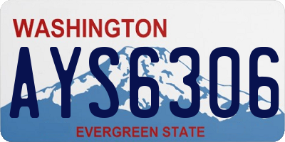 WA license plate AYS6306