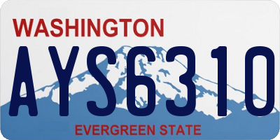 WA license plate AYS6310