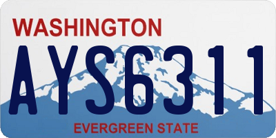 WA license plate AYS6311