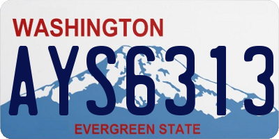 WA license plate AYS6313