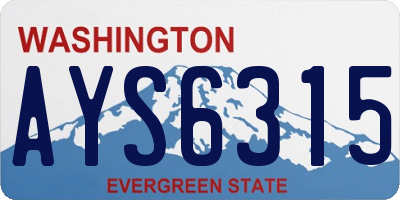 WA license plate AYS6315