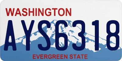 WA license plate AYS6318