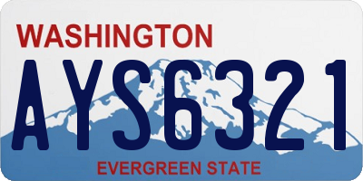 WA license plate AYS6321