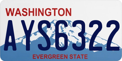 WA license plate AYS6322