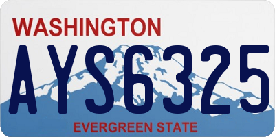 WA license plate AYS6325