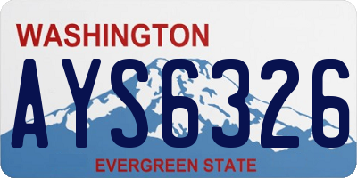 WA license plate AYS6326