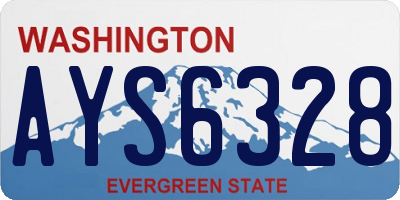 WA license plate AYS6328