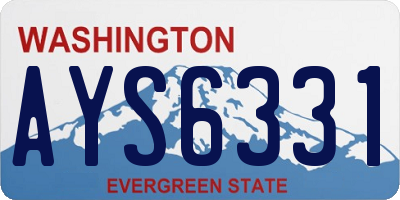 WA license plate AYS6331