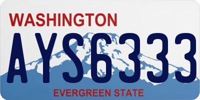 WA license plate AYS6333