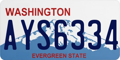 WA license plate AYS6334