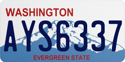WA license plate AYS6337