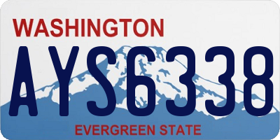 WA license plate AYS6338