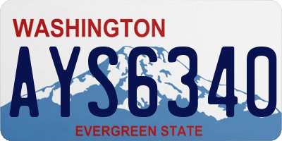 WA license plate AYS6340