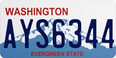 WA license plate AYS6344