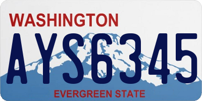 WA license plate AYS6345