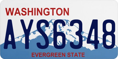 WA license plate AYS6348