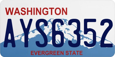 WA license plate AYS6352