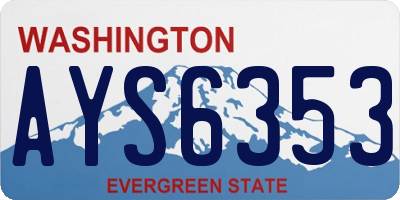 WA license plate AYS6353