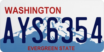 WA license plate AYS6354