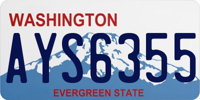 WA license plate AYS6355