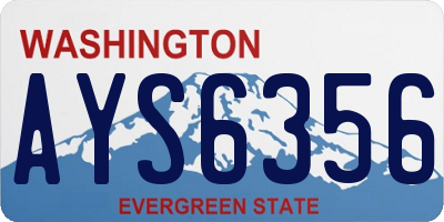 WA license plate AYS6356