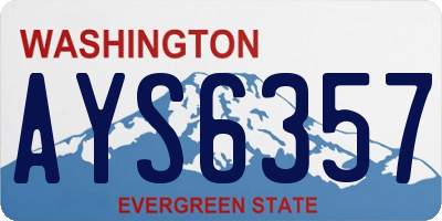 WA license plate AYS6357