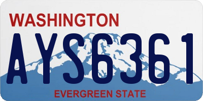 WA license plate AYS6361