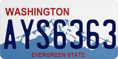 WA license plate AYS6363