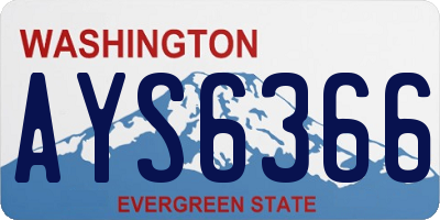 WA license plate AYS6366