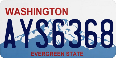 WA license plate AYS6368