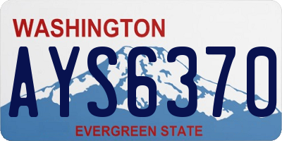 WA license plate AYS6370