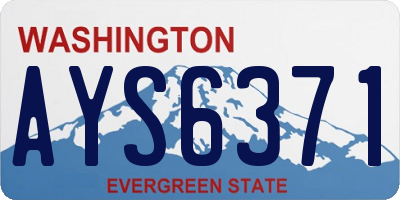 WA license plate AYS6371