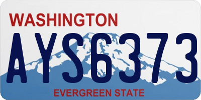 WA license plate AYS6373