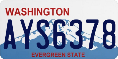 WA license plate AYS6378