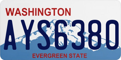 WA license plate AYS6380