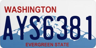 WA license plate AYS6381