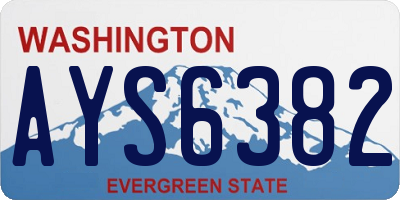 WA license plate AYS6382