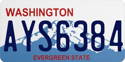 WA license plate AYS6384