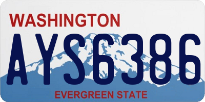 WA license plate AYS6386