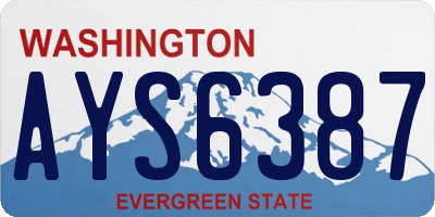 WA license plate AYS6387