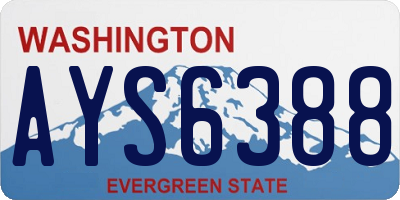 WA license plate AYS6388