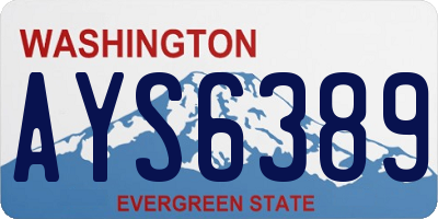 WA license plate AYS6389