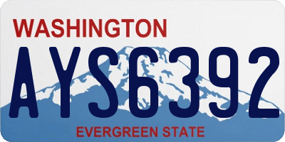 WA license plate AYS6392