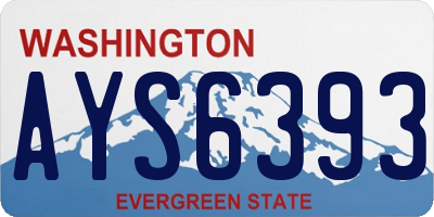 WA license plate AYS6393