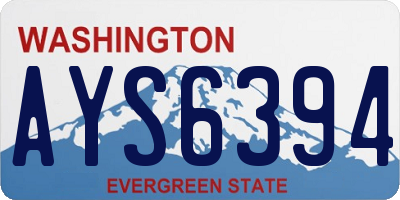 WA license plate AYS6394